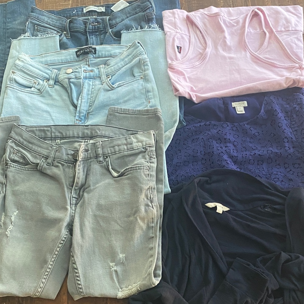 Assorted Banana Republic J crew Jeans and Tops